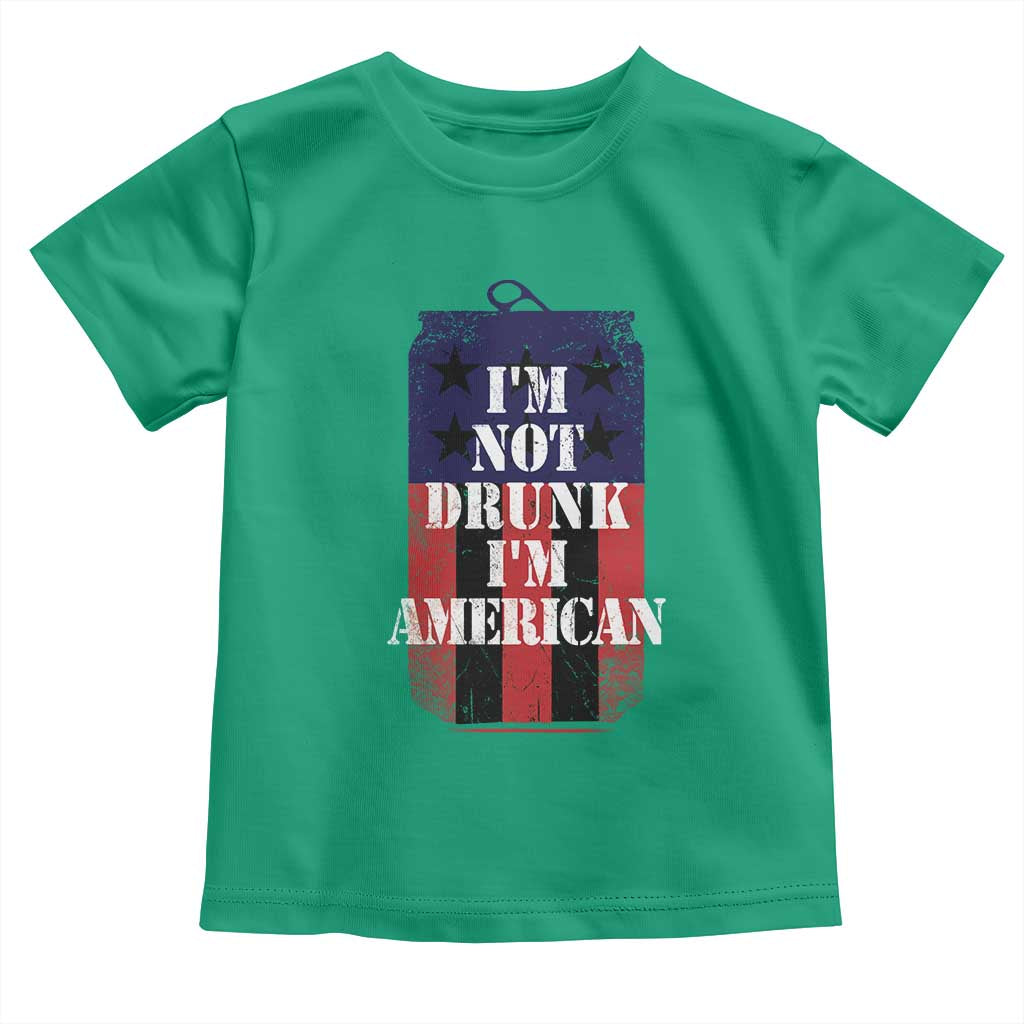 Funny Beer American Flag 4th of July Toddler T Shirt Not Drunk I am American Merica USA - Wonder Print Shop