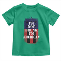 Funny Beer American Flag 4th of July Toddler T Shirt Not Drunk I am American Merica USA - Wonder Print Shop