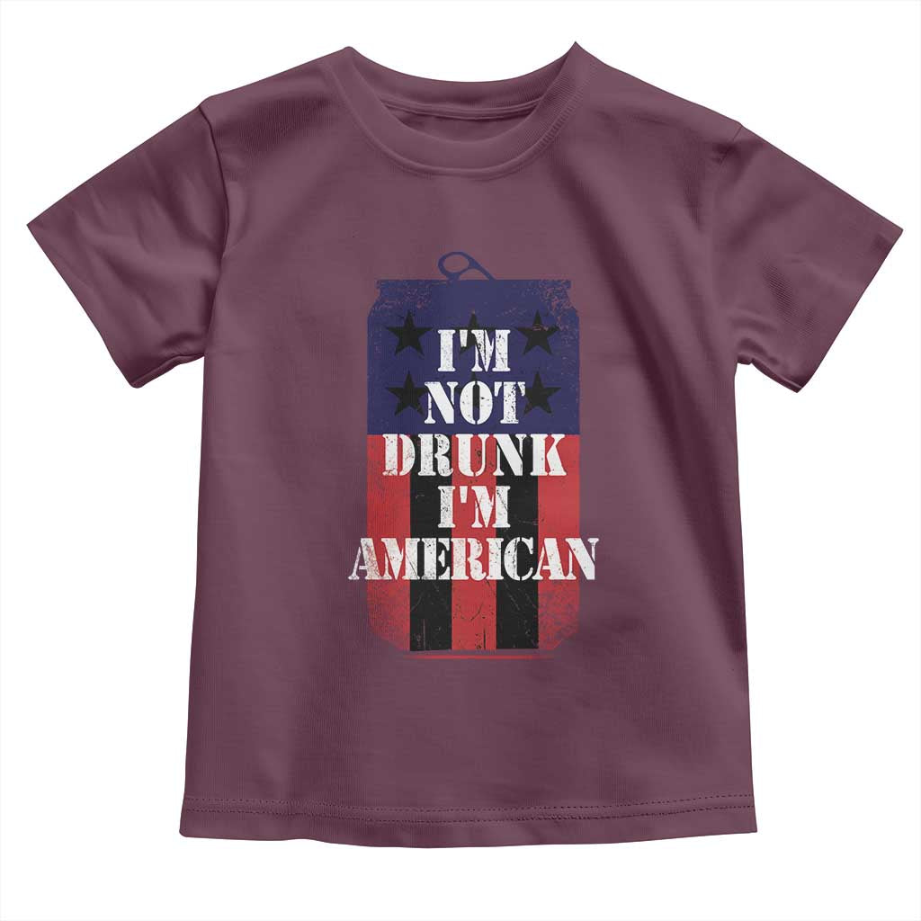 Funny Beer American Flag 4th of July Toddler T Shirt Not Drunk I am American Merica USA - Wonder Print Shop