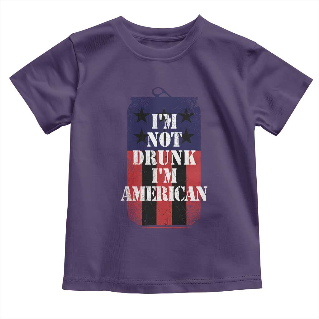 Funny Beer American Flag 4th of July Toddler T Shirt Not Drunk I am American Merica USA - Wonder Print Shop