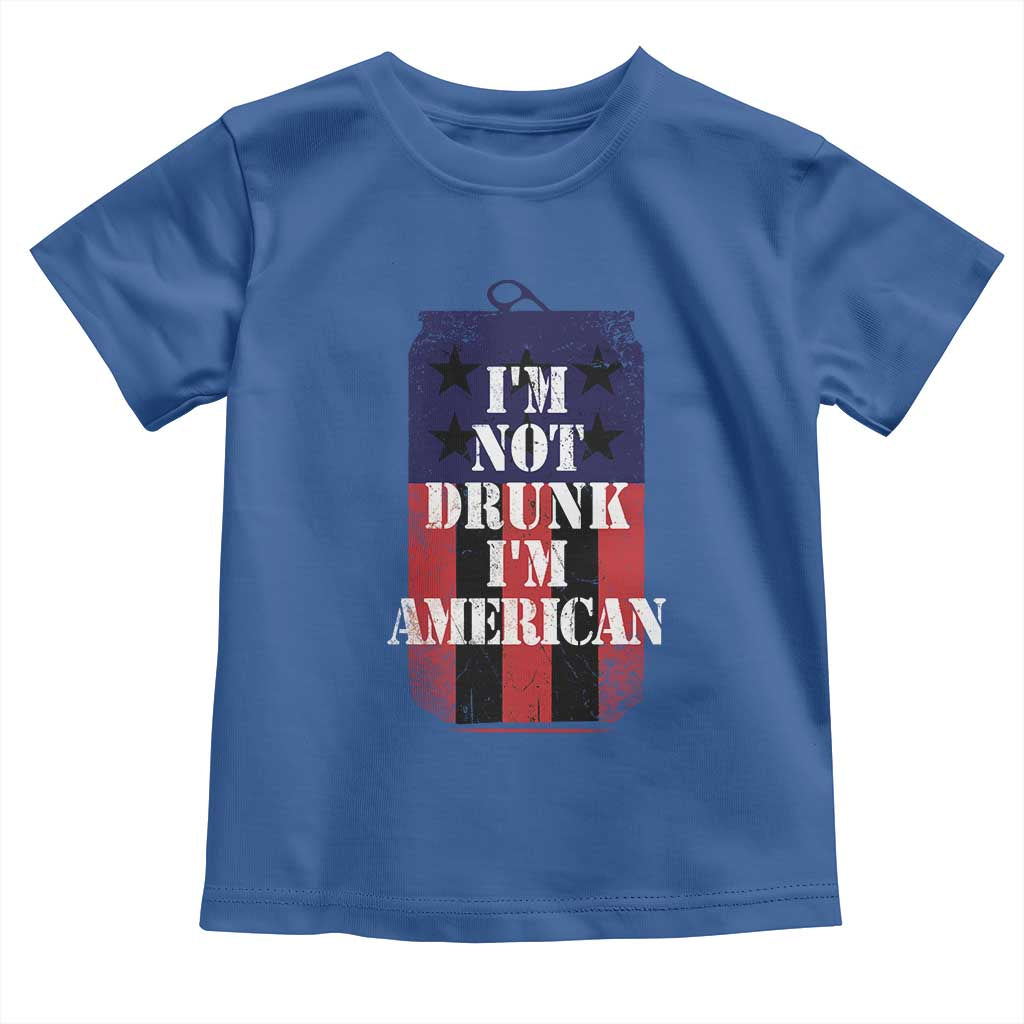 Funny Beer American Flag 4th of July Toddler T Shirt Not Drunk I am American Merica USA - Wonder Print Shop