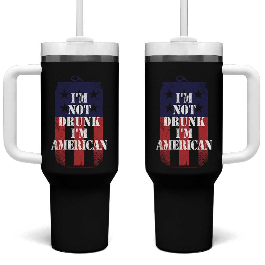 Funny Beer American Flag 4th of July Tumbler With Handle Not Drunk I am American Merica USA - Wonder Print Shop