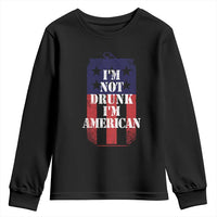 Funny Beer American Flag 4th of July Youth Sweatshirt Not Drunk I am American Merica USA - Wonder Print Shop
