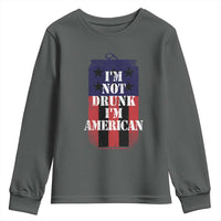 Funny Beer American Flag 4th of July Youth Sweatshirt Not Drunk I am American Merica USA - Wonder Print Shop