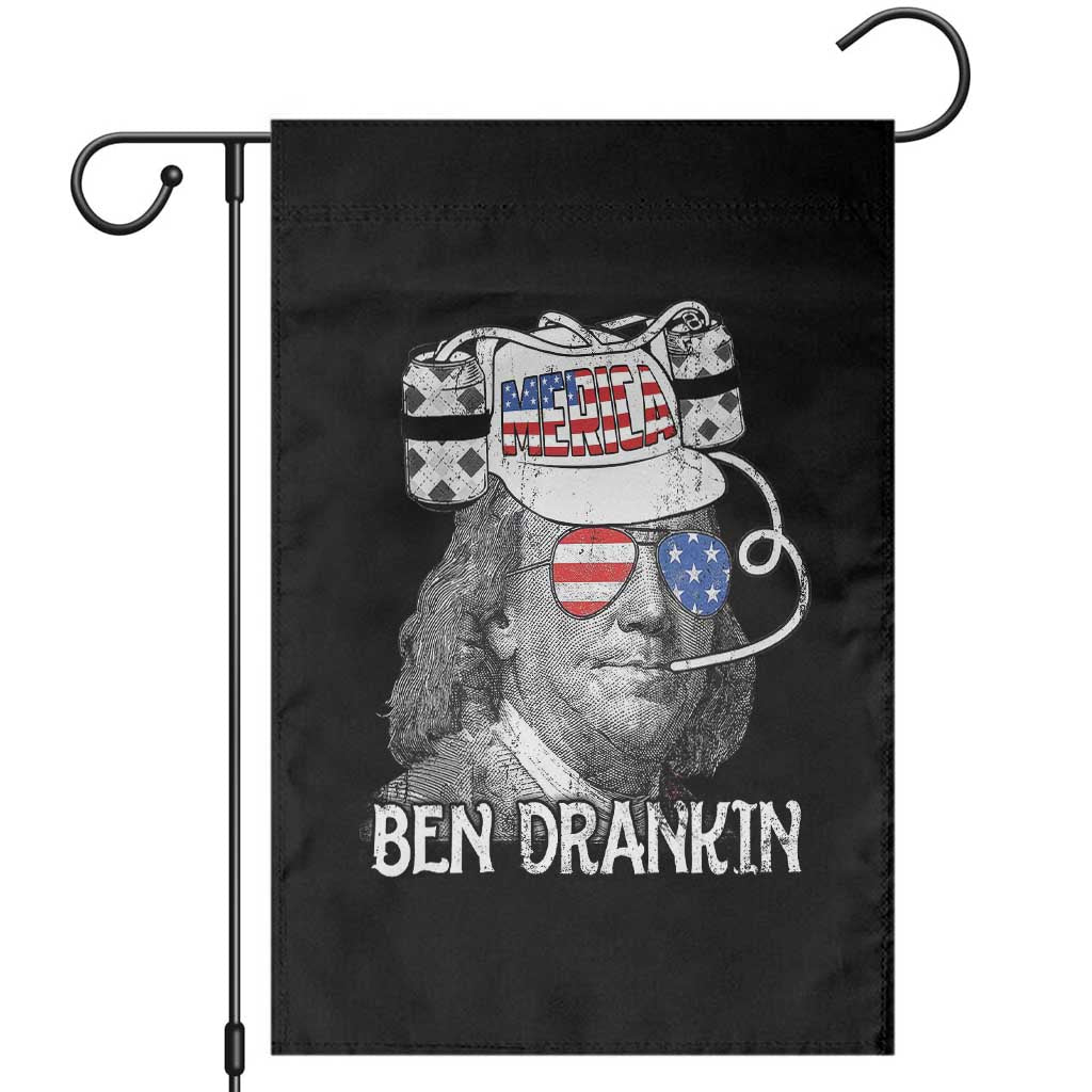 4th of July Ben Drankin Garden Flag Funny Benjamin Franklin USA Flag - Wonder Print Shop