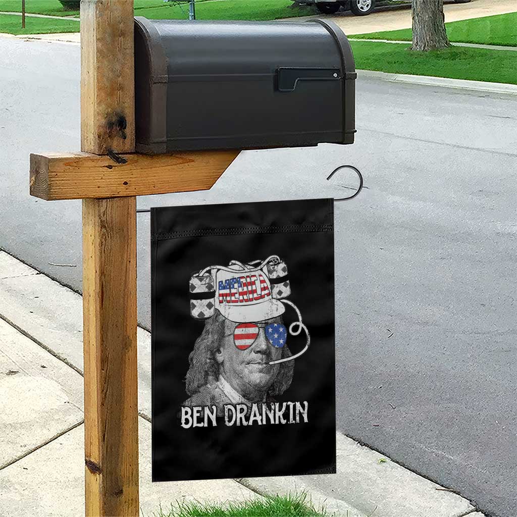 4th of July Ben Drankin Garden Flag Funny Benjamin Franklin USA Flag - Wonder Print Shop