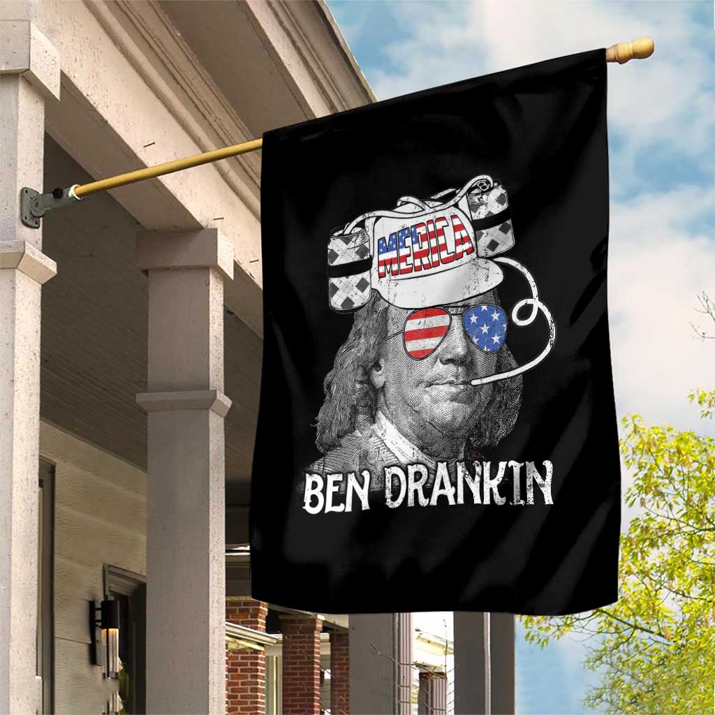 4th of July Ben Drankin Garden Flag Funny Benjamin Franklin USA Flag - Wonder Print Shop