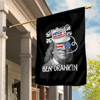 4th of July Ben Drankin Garden Flag Funny Benjamin Franklin USA Flag - Wonder Print Shop