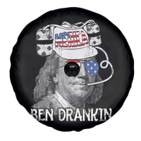 4th of July Ben Drankin Spare Tire Cover Funny Benjamin Franklin USA Flag - Wonder Print Shop