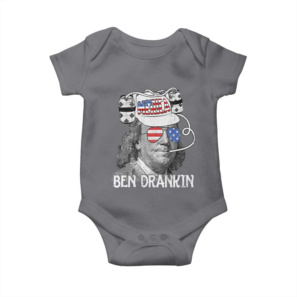 4th of July Ben Drankin Baby Onesie Funny Benjamin Franklin USA Flag - Wonder Print Shop