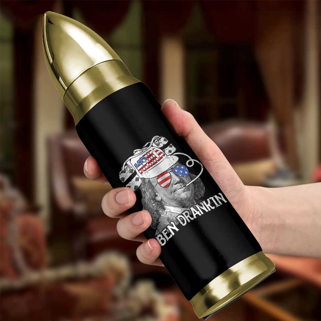 4th of July Ben Drankin Bullet Tumbler Funny Benjamin Franklin USA Flag - Wonder Print Shop