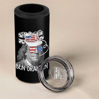 4th of July Ben Drankin 4 in 1 Can Cooler Tumbler Funny Benjamin Franklin USA Flag - Wonder Print Shop