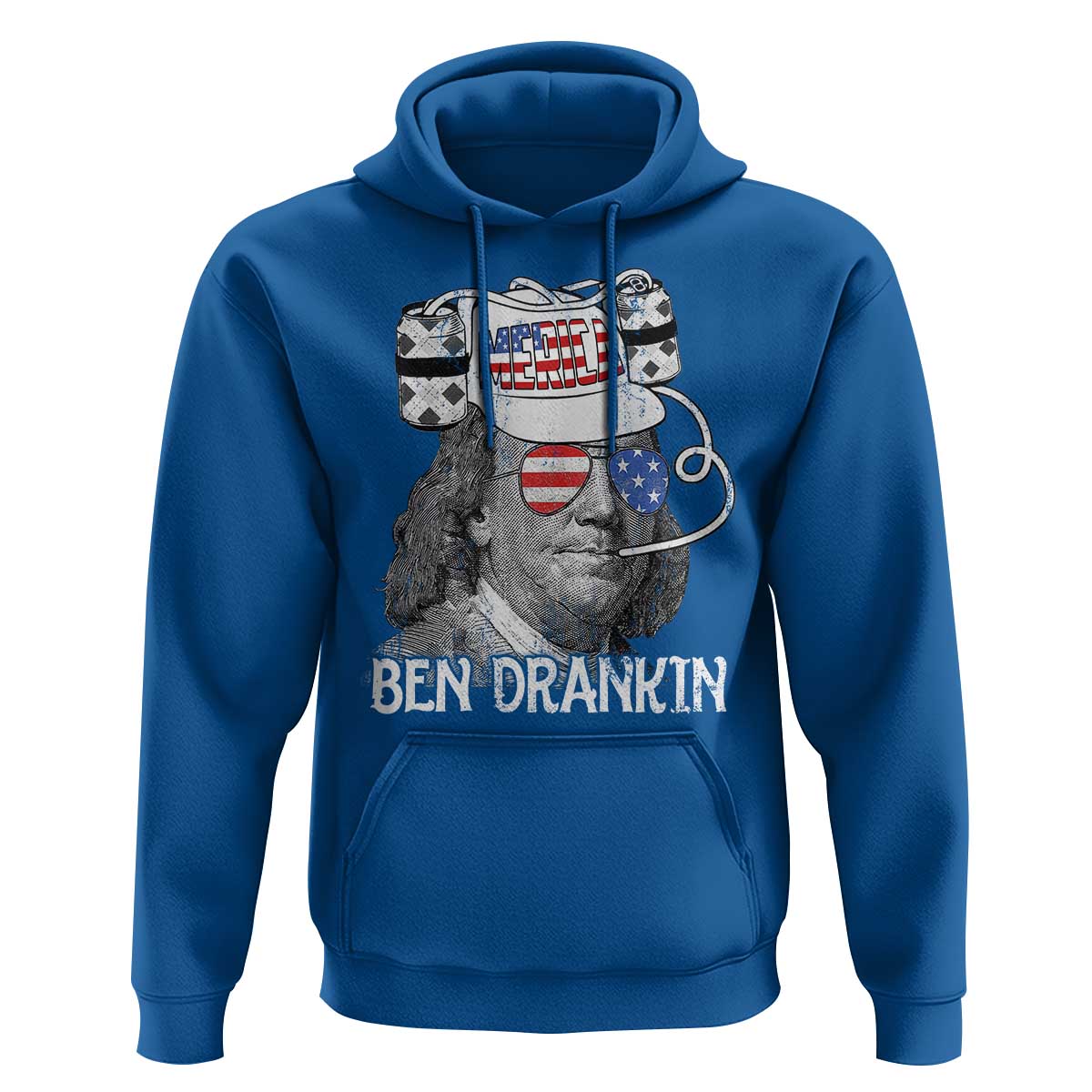 4th of July Ben Drankin Hoodie Funny Benjamin Franklin USA Flag - Wonder Print Shop
