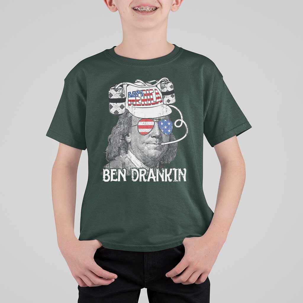 4th of July Ben Drankin T Shirt For Kid Funny Benjamin Franklin USA Flag - Wonder Print Shop