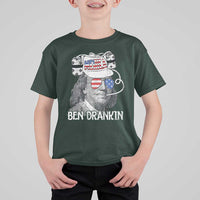 4th of July Ben Drankin T Shirt For Kid Funny Benjamin Franklin USA Flag - Wonder Print Shop