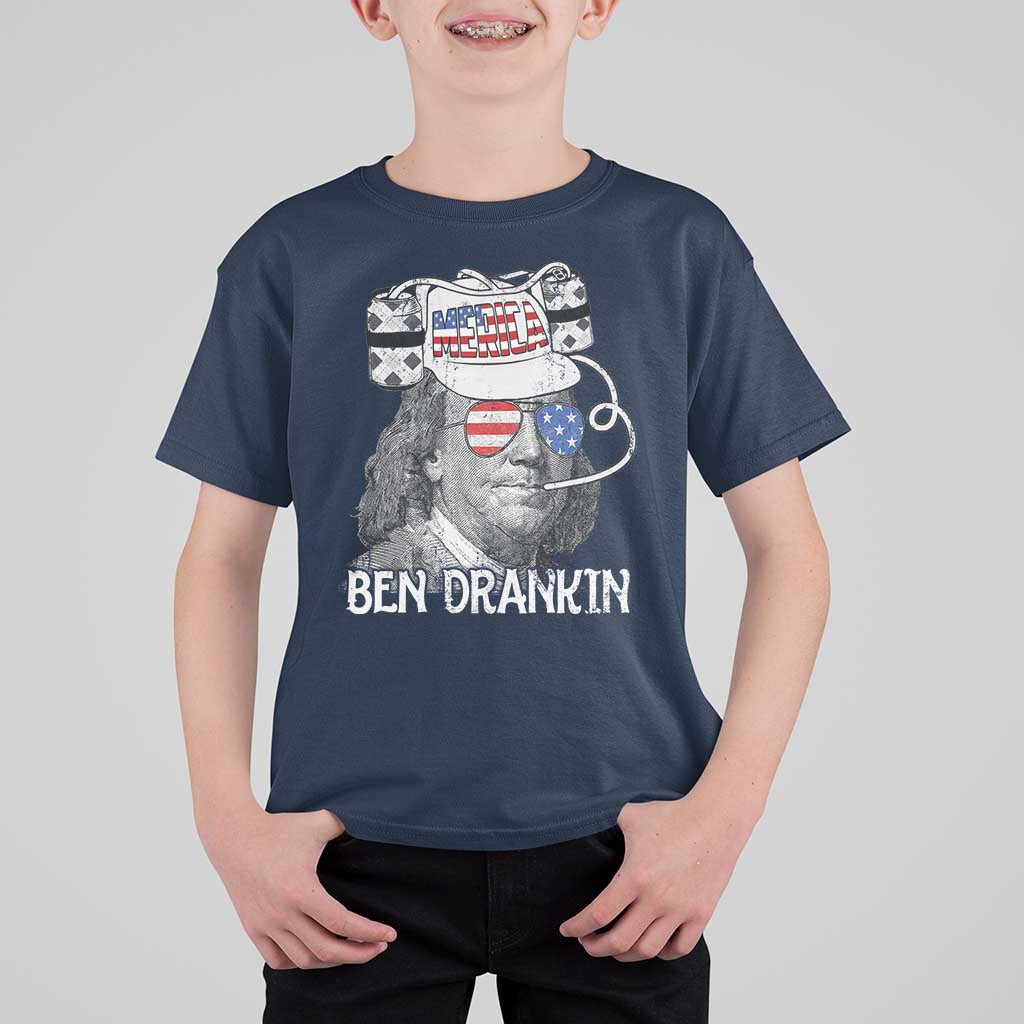 4th of July Ben Drankin T Shirt For Kid Funny Benjamin Franklin USA Flag - Wonder Print Shop