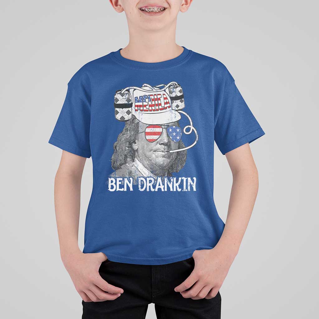 4th of July Ben Drankin T Shirt For Kid Funny Benjamin Franklin USA Flag - Wonder Print Shop