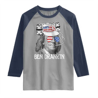 4th of July Ben Drankin Raglan Shirt Funny Benjamin Franklin USA Flag - Wonder Print Shop