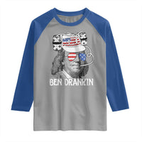 4th of July Ben Drankin Raglan Shirt Funny Benjamin Franklin USA Flag - Wonder Print Shop