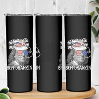 4th of July Ben Drankin Skinny Tumbler Funny Benjamin Franklin USA Flag - Wonder Print Shop