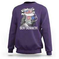 4th of July Ben Drankin Sweatshirt Funny Benjamin Franklin USA Flag - Wonder Print Shop