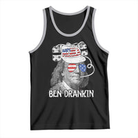 4th of July Ben Drankin Tank Top Funny Benjamin Franklin USA Flag - Wonder Print Shop