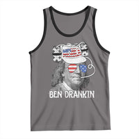 4th of July Ben Drankin Tank Top Funny Benjamin Franklin USA Flag - Wonder Print Shop