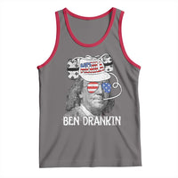 4th of July Ben Drankin Tank Top Funny Benjamin Franklin USA Flag - Wonder Print Shop