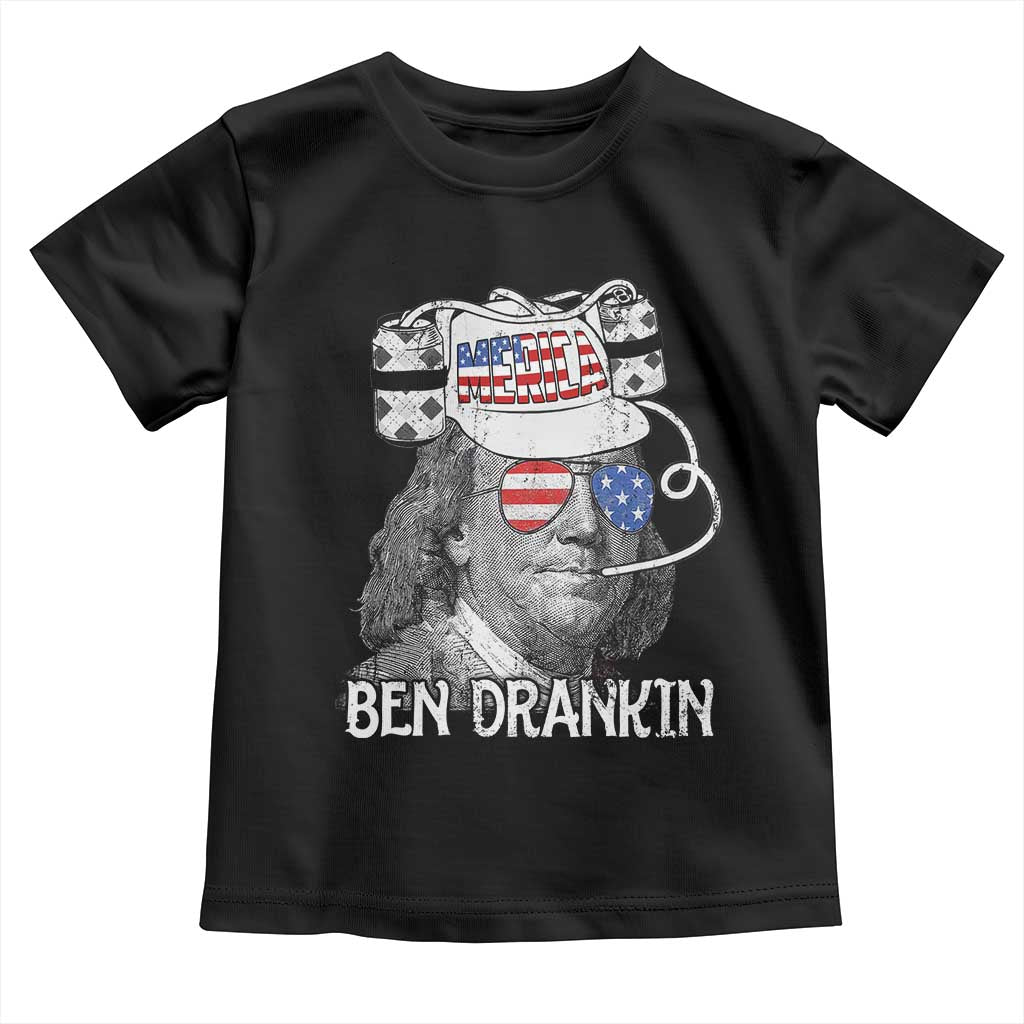 4th of July Ben Drankin Toddler T Shirt Funny Benjamin Franklin USA Flag - Wonder Print Shop