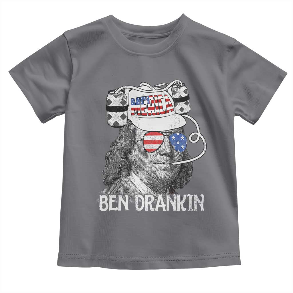 4th of July Ben Drankin Toddler T Shirt Funny Benjamin Franklin USA Flag - Wonder Print Shop