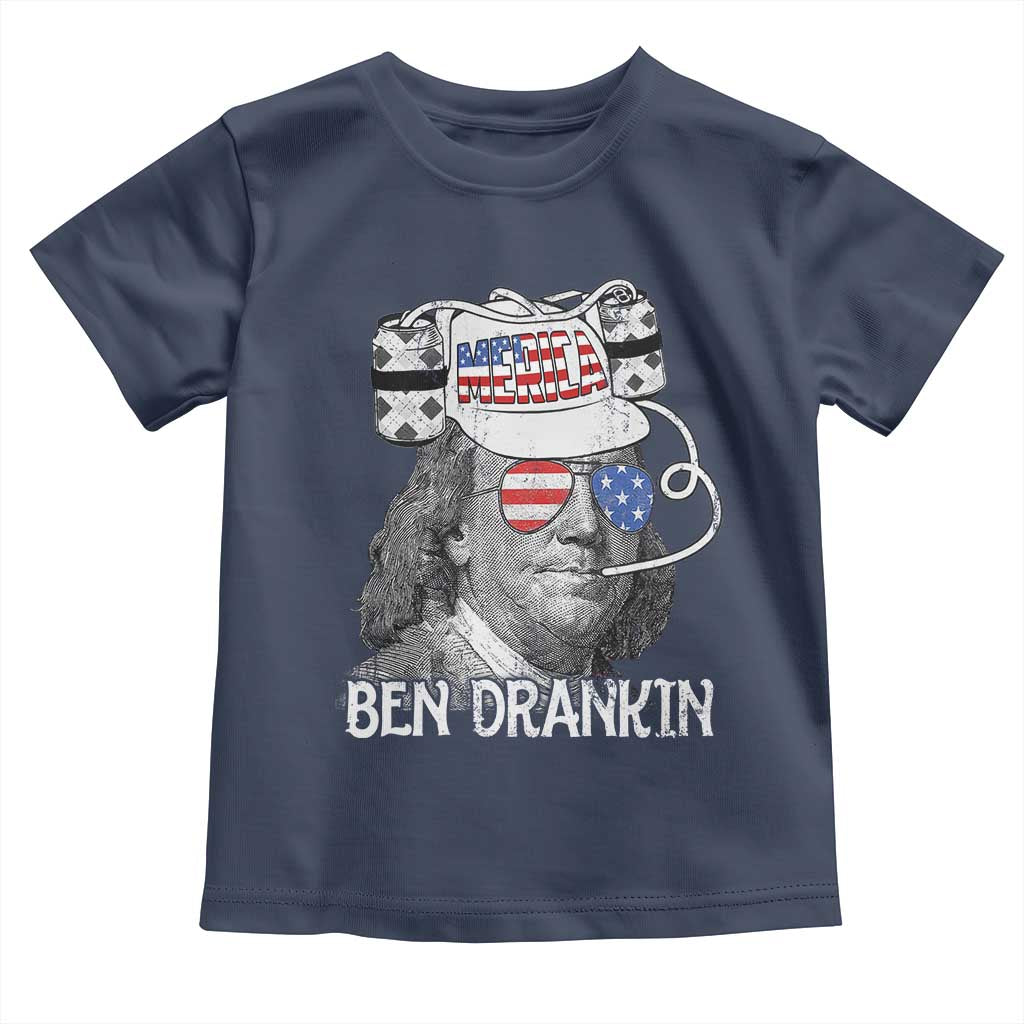 4th of July Ben Drankin Toddler T Shirt Funny Benjamin Franklin USA Flag - Wonder Print Shop