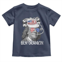 4th of July Ben Drankin Toddler T Shirt Funny Benjamin Franklin USA Flag - Wonder Print Shop