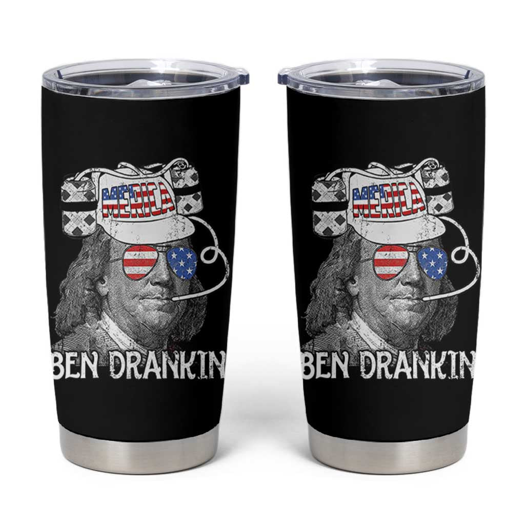 4th of July Ben Drankin Tumbler Cup Funny Benjamin Franklin USA Flag - Wonder Print Shop