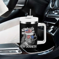 4th of July Ben Drankin Tumbler With Handle Funny Benjamin Franklin USA Flag - Wonder Print Shop
