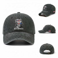 4th of July Ben Drankin Washed Cotton Baseball Cap Funny Benjamin Franklin USA Flag