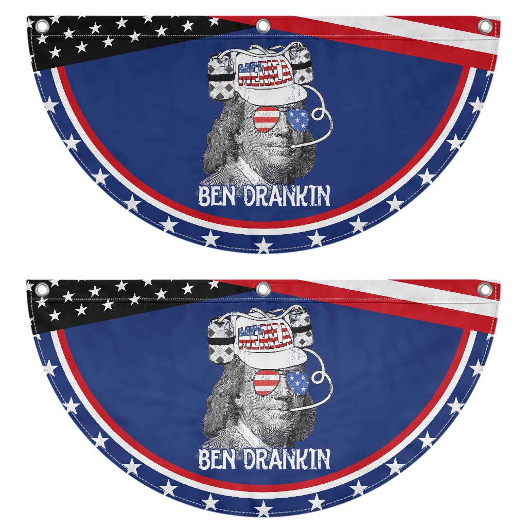 4th of July Ben Drankin Patriotic Fan Flag Funny Benjamin Franklin USA Flag