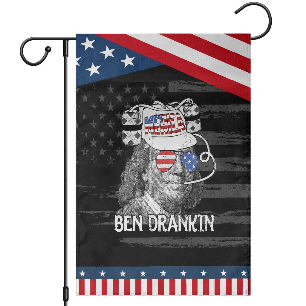 4th of July Ben Drankin Garden Flag Funny Benjamin Franklin USA Flag