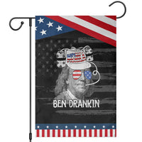 4th of July Ben Drankin Garden Flag Funny Benjamin Franklin USA Flag