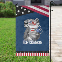4th of July Ben Drankin Garden Flag Funny Benjamin Franklin USA Flag