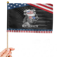 4th of July Ben Drankin Patriotic Handheld Flag Funny Benjamin Franklin USA Flag
