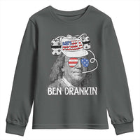 4th of July Ben Drankin Youth Sweatshirt Funny Benjamin Franklin USA Flag - Wonder Print Shop