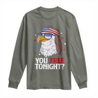 Funny 4th of July Long Sleeve Shirt Patriotic Bald Eagle You Free Tonight - Wonder Print Shop