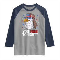 Funny 4th of July Raglan Shirt Patriotic Bald Eagle You Free Tonight - Wonder Print Shop