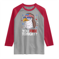 Funny 4th of July Raglan Shirt Patriotic Bald Eagle You Free Tonight - Wonder Print Shop
