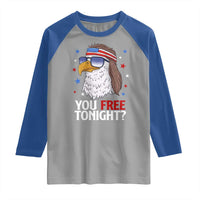 Funny 4th of July Raglan Shirt Patriotic Bald Eagle You Free Tonight - Wonder Print Shop