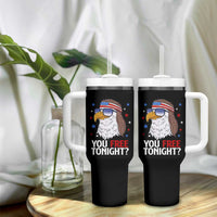 Funny 4th of July Tumbler With Handle Patriotic Bald Eagle You Free Tonight - Wonder Print Shop
