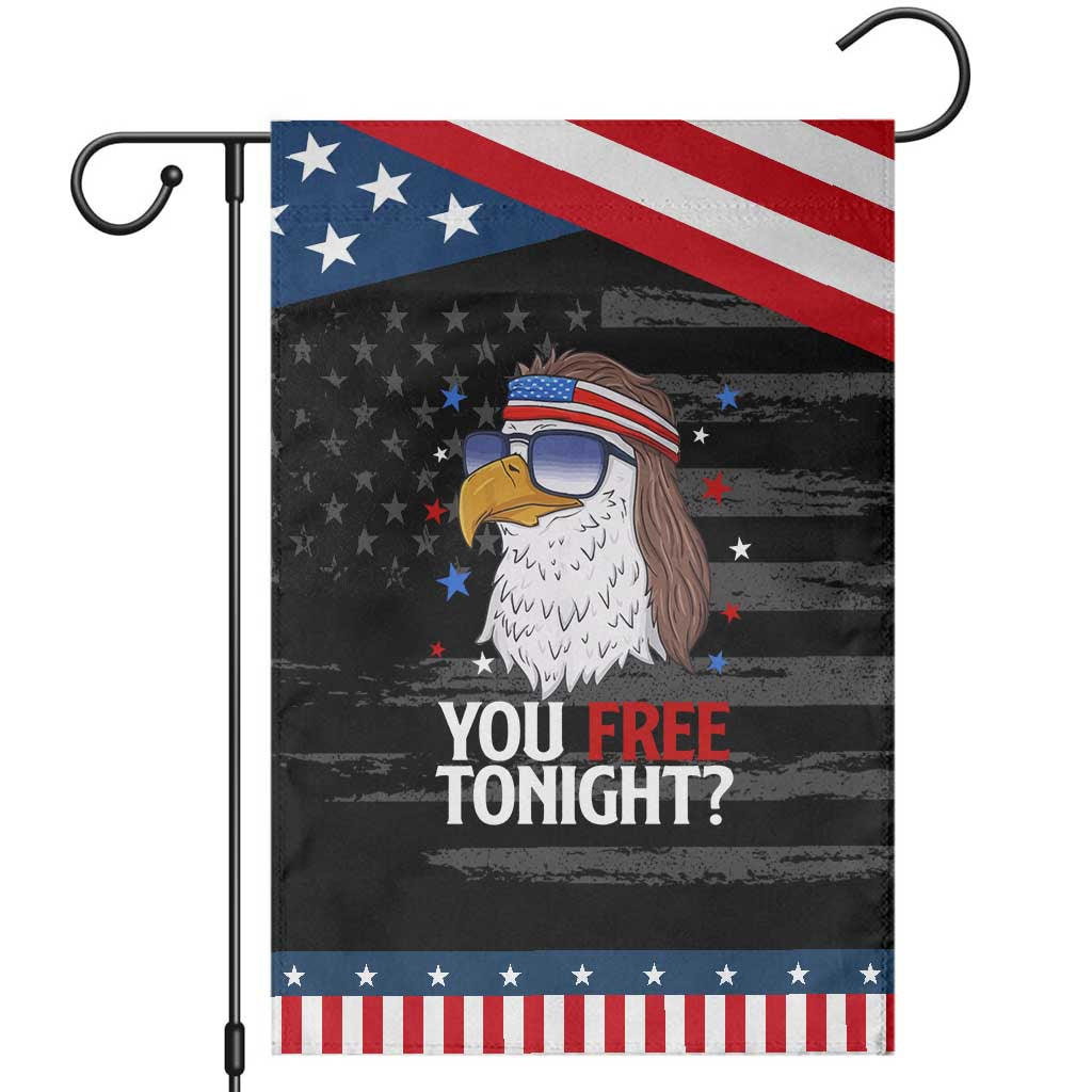 Funny 4th of July Garden Flag Patriotic Bald Eagle You Free Tonight