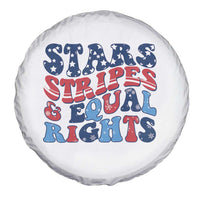Stars Stripes And Equal Rights Spare Tire Cover Groovy Retro 4th Of July - Wonder Print Shop