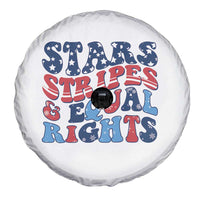 Stars Stripes And Equal Rights Spare Tire Cover Groovy Retro 4th Of July - Wonder Print Shop
