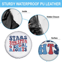 Stars Stripes And Equal Rights Spare Tire Cover Groovy Retro 4th Of July - Wonder Print Shop